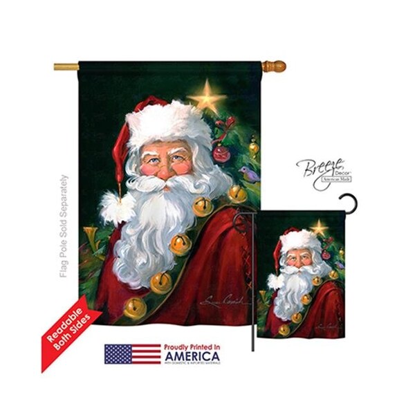 Gardencontrol Christmas Santa Portrait 2-Sided Vertical Impression House Flag - 28 x 40 in. - GA879263
