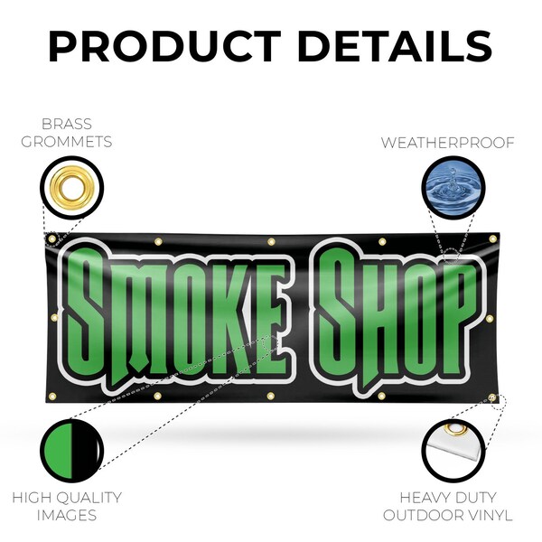 Signmission Smoke Shop, 48 Inch x 120 Inch, Vinyl Banner - B-120-30860