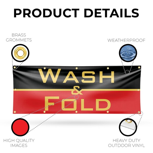 Signmission Wash and Fold, 48 Inch x 120 Inch, Vinyl Banner - B-120-30920