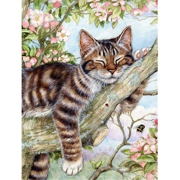 Patioplus Sleepy Cat by Debbie Cook Flag Garden Size - PA951336