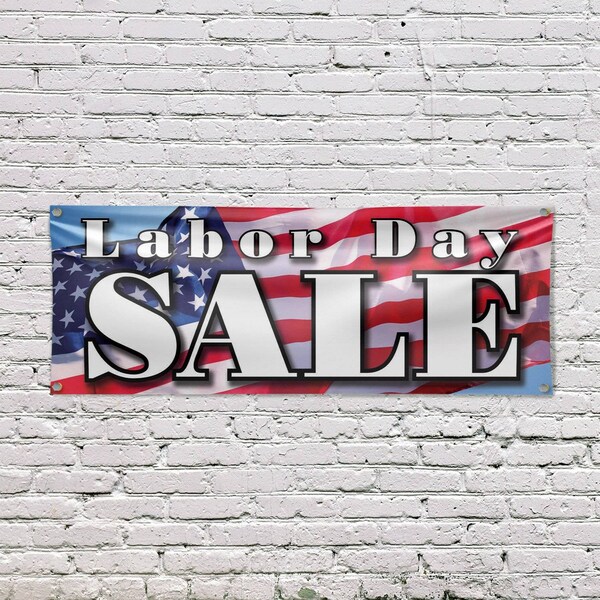 Signmission Labor Day Sale, 18 Inch x 48 Inch, Vinyl Banner - B-30722