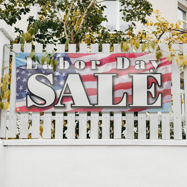 Signmission Labor Day Sale, 18 Inch x 48 Inch, Vinyl Banner - B-30722