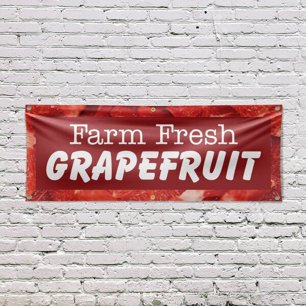 Signmission Farm Fresh Grapefruit, 24 Inch x 72 Inch, Vinyl Banner - B-72-30593