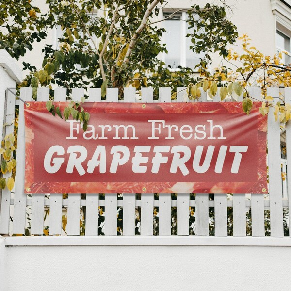 Signmission Farm Fresh Grapefruit, 24 Inch x 72 Inch, Vinyl Banner - B-72-30593