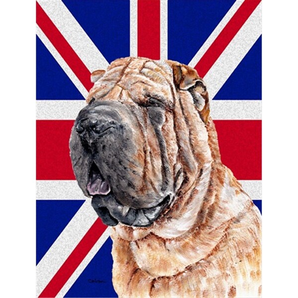 Patioplus Shar Pei With English Union Jack British Flag Flag Garden Size - PA247989