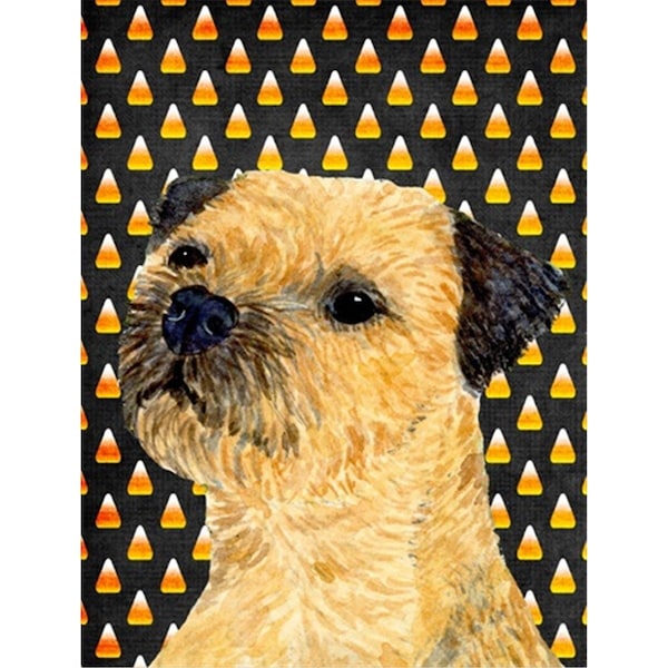 Patioplus 11 x 15 in. Border Terrier Candy Corn Halloween Portrait Garden Size Flag - PA251905