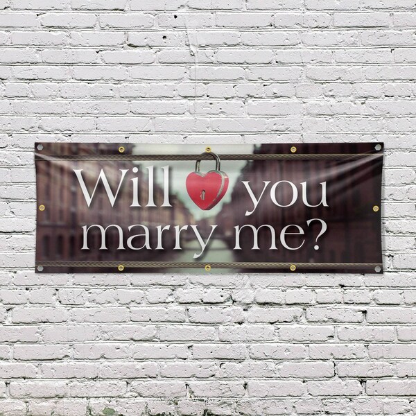 Signmission Will You Marry Me, 48 Inch x 120 Inch, Vinyl Banner - B-120-30943