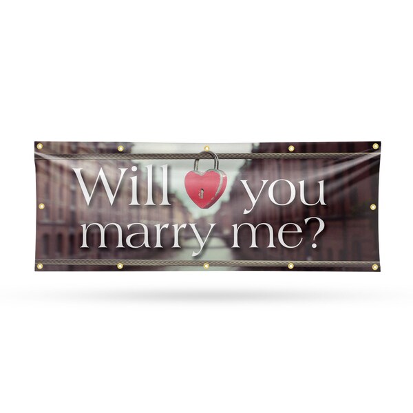 Signmission Will You Marry Me, 48 Inch x 120 Inch, Vinyl Banner - B-120-30943