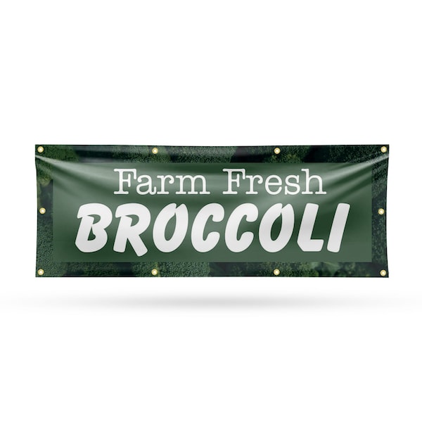 Signmission Farm Fresh Broccoli, 36 Inch x 96 Inch, Vinyl Banner - B-96-30581