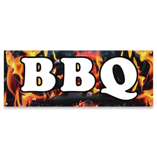 Signmission BBQ Banner Concession Stand Food Truck Single Sided - B-30015