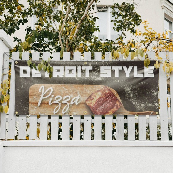 Signmission Detroit Style Pizza, 24 Inch x 72 Inch, Vinyl Banner - B-72-30544