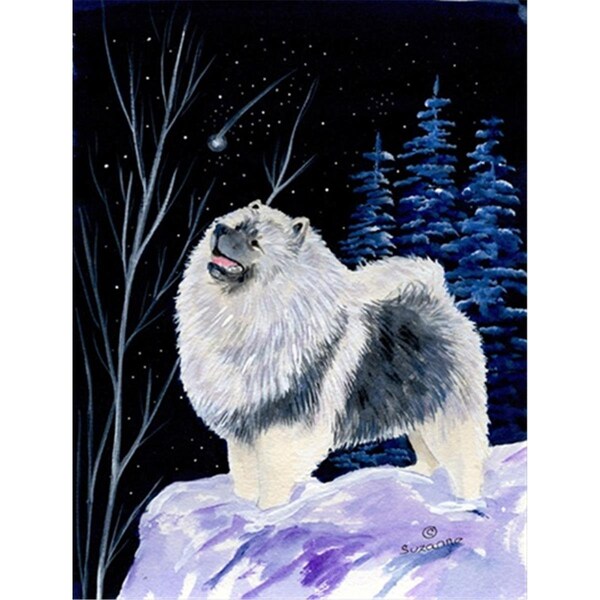 Patioplus Starry Night Keeshond Flag - Garden Size; 11 x 15 in. - PA631172