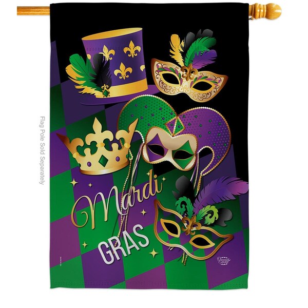 Cuadrilatero Mardi Gras Springtime Double-Sided Garden Decorative House Flag, Multi Color - CU3888992