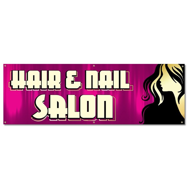 Signmission Hair And Nail Salon, 24 Inch, Banner - B-72-30383