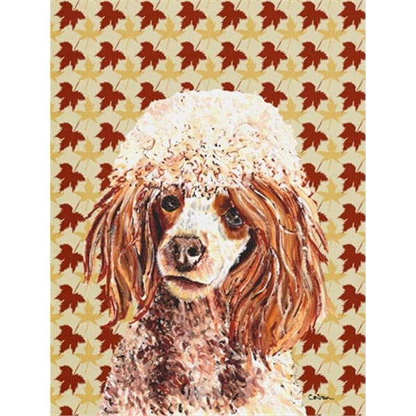 Patioplus Red Miniature Poodle Fall Leaves Flag Garden Size - PA729763