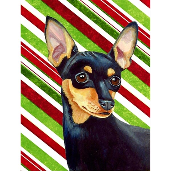 Patioplus 11 x 15 in. Min Pin Candy Cane Holiday Christmas Garden Size Flag - PA246577