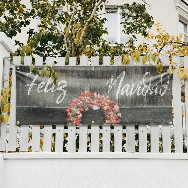 Signmission Feliz Navidad, 24 Inch x 72 Inch, Vinyl Banner - B-72-30624