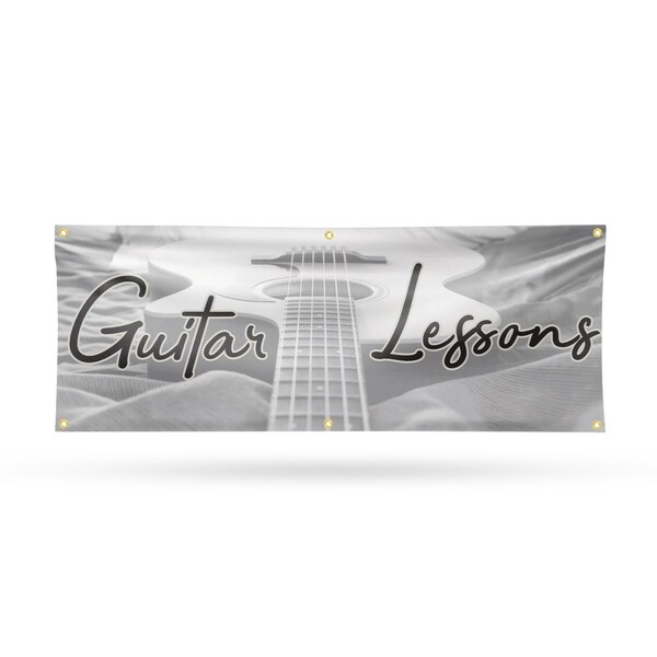 Signmission Guitar Lessons, 24 Inch x 72 Inch, Vinyl Banner - B-72-30681