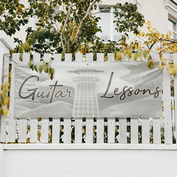 Signmission Guitar Lessons, 24 Inch x 72 Inch, Vinyl Banner - B-72-30681