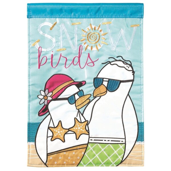 Dicksons 13 x 18 in Double Applique Snowbirds Polyester Garden Flag - M011014
