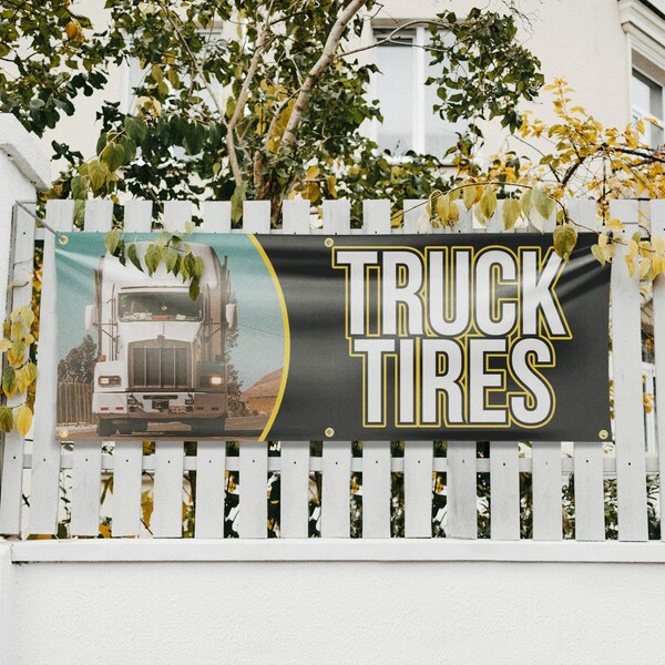 Signmission Semi Truck Tires, 24 Inch x 72 Inch, Vinyl Banner - B-72-30851