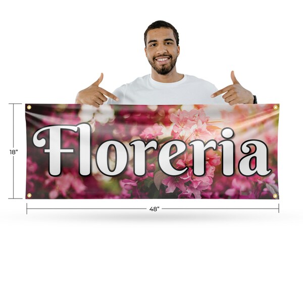 Signmission Floreria, 18 Inch x 48 Inch, Vinyl Banner - B-30636
