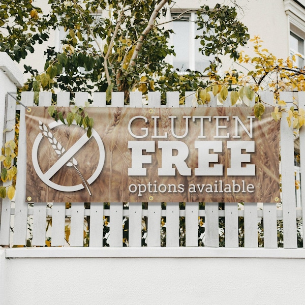 Signmission Gluten Free Options Available, 24 Inch x 72 Inch, Vinyl Banner - B-72-30672