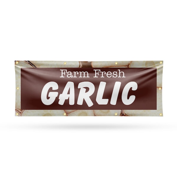 Signmission Farm Fresh Garlic, 36 Inch x 96 Inch, Vinyl Banner - B-96-30592