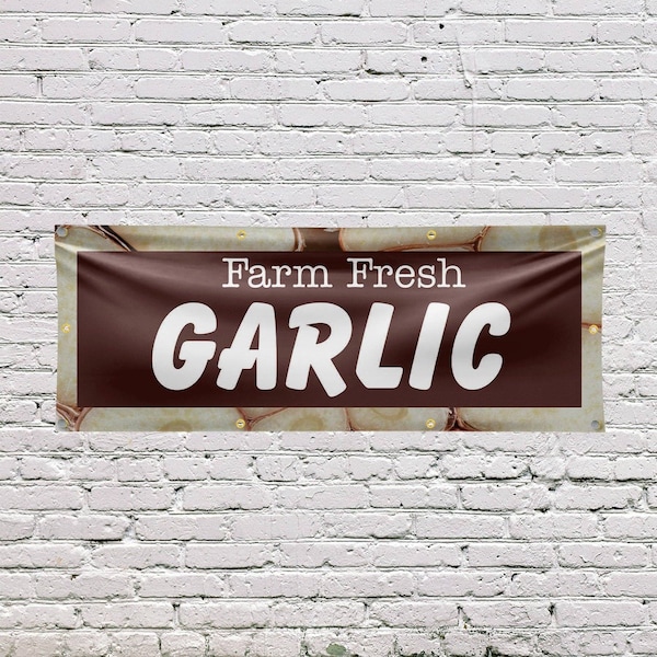 Signmission Farm Fresh Garlic, 36 Inch x 96 Inch, Vinyl Banner - B-96-30592