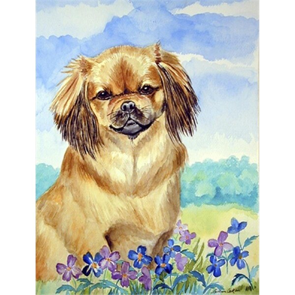Carolines Treasures Tibetan Spaniel Flag Canvas - House Size - 7078CHF