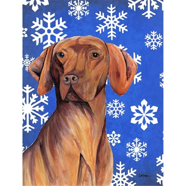 Patioplus 11 x 15 in. Vizsla Winter Snowflakes Holiday Garden Size Flag - PA251898