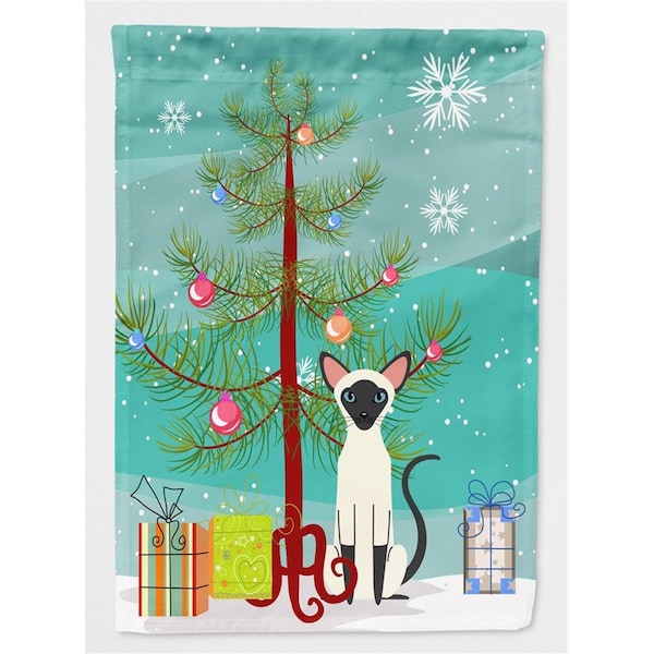 Patioplus Siamese Cat Merry Christmas Tree Flag Canvas House Size - PA2550341