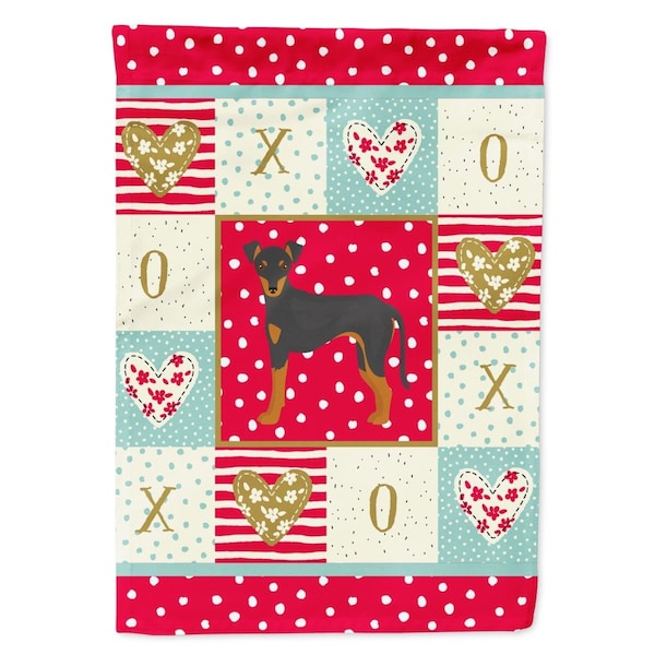 Carolines Treasures 28 x 0.01 x 40 in. Manchester Terrier No.2 Love Canvas House Flag - CK5863CHF