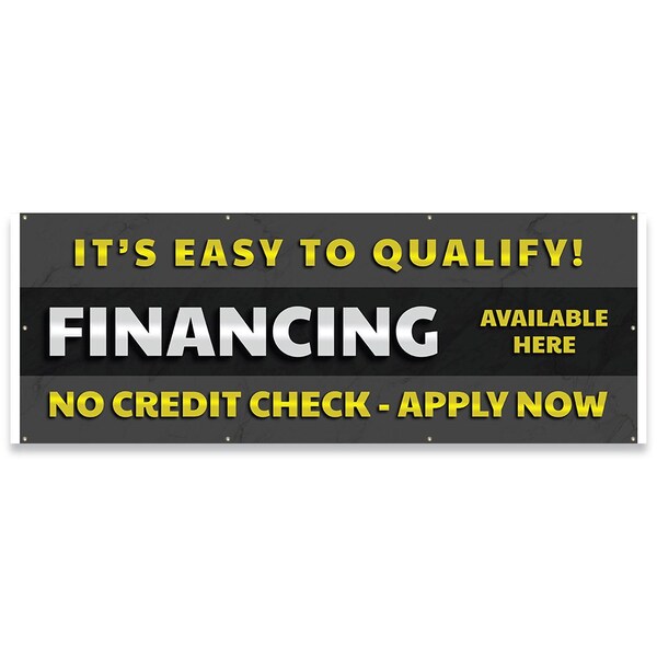 Signmission Financing Available Here No Credit Check Apply Now Banner Concession Stand Food Truck Single Sided - B-96-30058