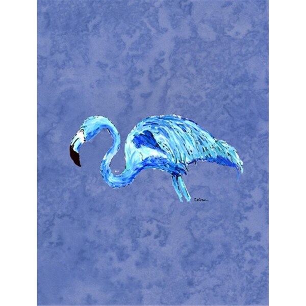 Patioplus 11 x 15 In. Flamingo On Slate Blue Flag; Garden Size - PA888641