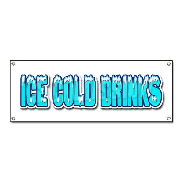 Signmission ICE COLD DRINKS BANNER SIGN drink cart stand beer signs cola water soda - B-ICE COLD DRINKS