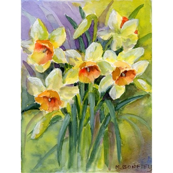 Carolines Treasures Daffodils by Maureen Bonfield Flag Canvas House Size - CA78694