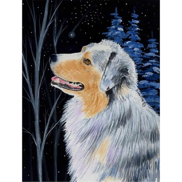 Patioplus Starry Night Australian Shepherd Flag - Garden Size; 11 x 15 in. - PA754494