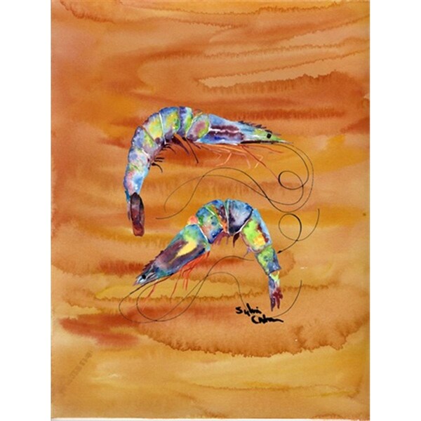 Carolines Treasures 28 x 40 In. Shrimp Flag Canvas- House Size - 8145CHF