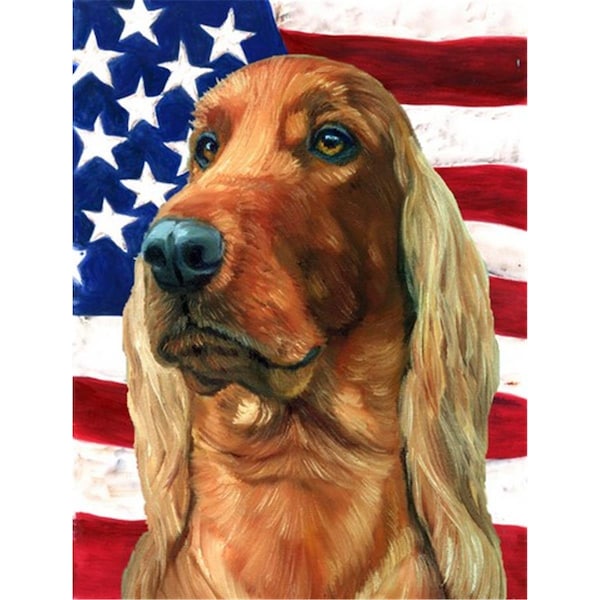 Patioplus Irish Setter Usa Patriotic American Flag Flag Garden Size - PA252269