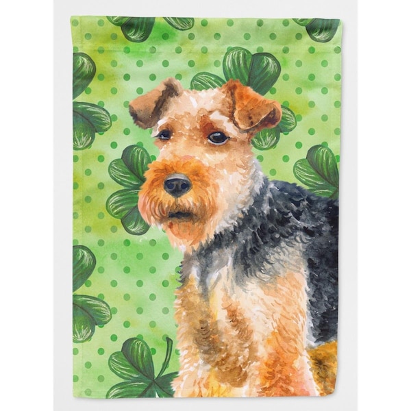 Carolines Treasures Welsh Terrier Saint Patricks Flag Canvas - House Size - BB9874CHF
