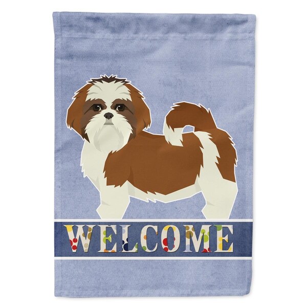 Carolines Treasures Shih Tzu Welcome Flag Canvas House Size - CK3622CHF