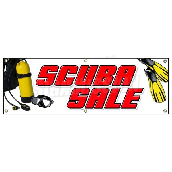 Signmission SCUBA SALE BANNER SIGN dive diving shop equipment diver tank rental filled - B-72 SCUBA SALE