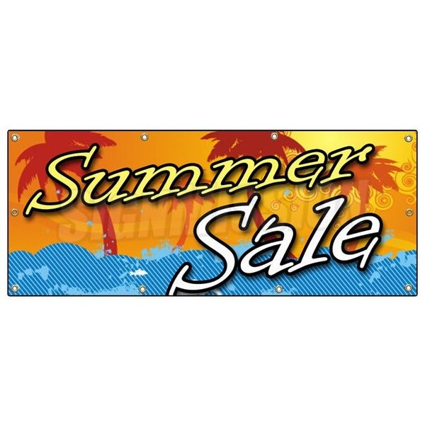 Signmission SUMMER SALE BANNER SIGN store clearance signs huge 50% off - B-96 SUMMER SALE