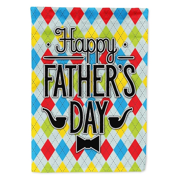 Carolines Treasures Happy Fathers Day Argyle Garden Size Flag - BB5439GF