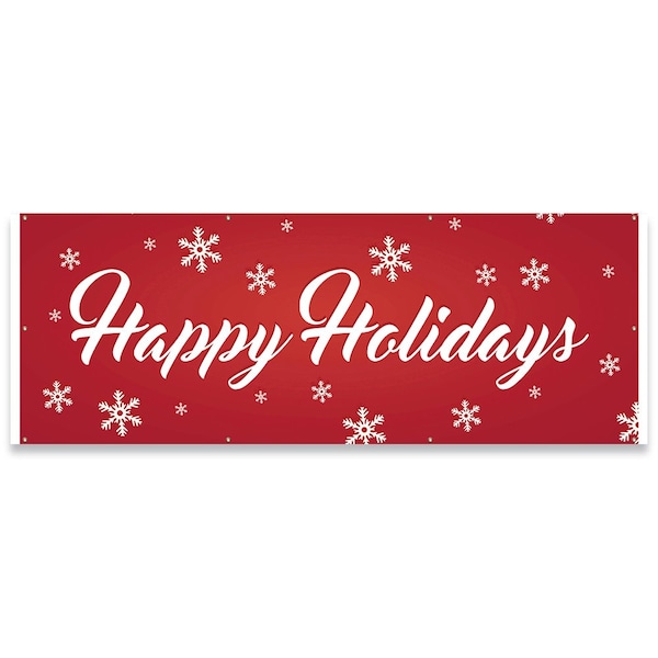 Signmission Happy Holidays Banner Concession Stand Food Truck Single Sided - B-96-30085