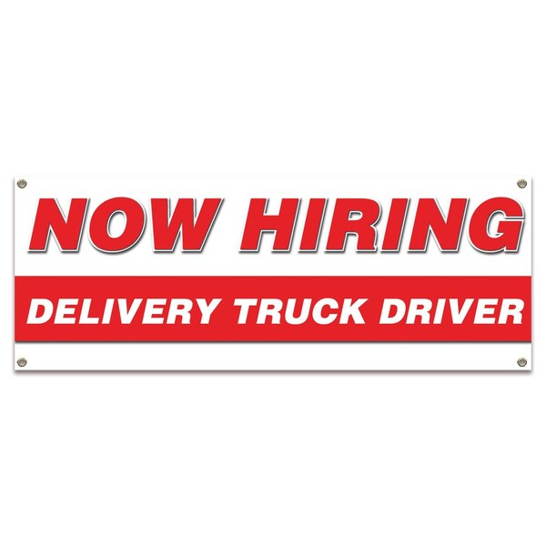 Signmission Now Hiring Delivery Truck Drivers Banner Apply Inside Accepting Application Single Sided - B-30230