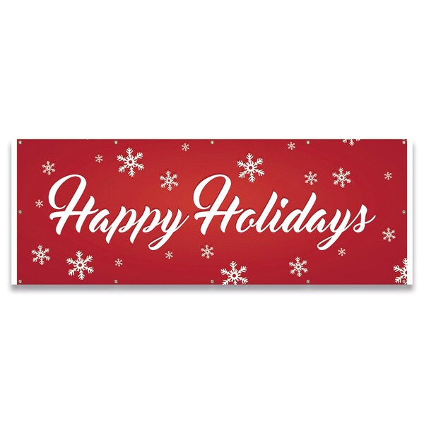 Signmission Happy Holidays Banner Concession Stand Food Truck Single Sided - B-120-30085