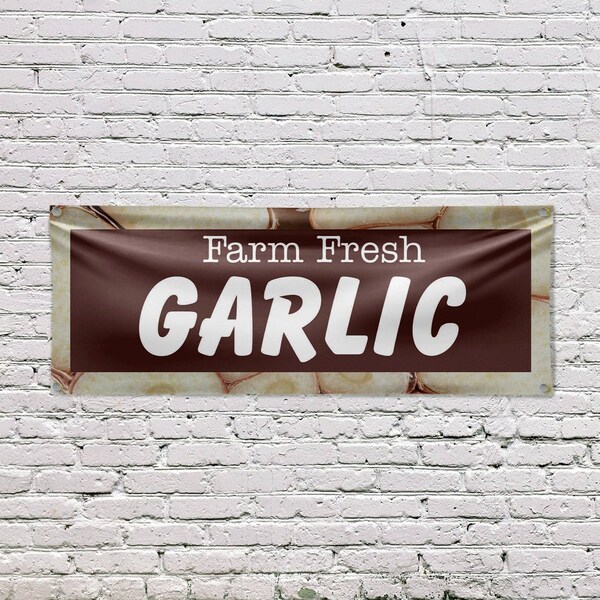 Signmission Farm Fresh Garlic, 18 Inch x 48 Inch, Vinyl Banner - B-30592