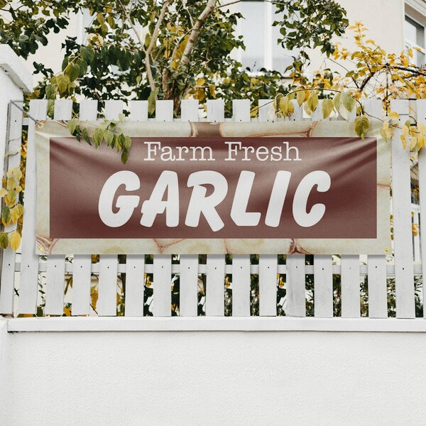 Signmission Farm Fresh Garlic, 18 Inch x 48 Inch, Vinyl Banner - B-30592